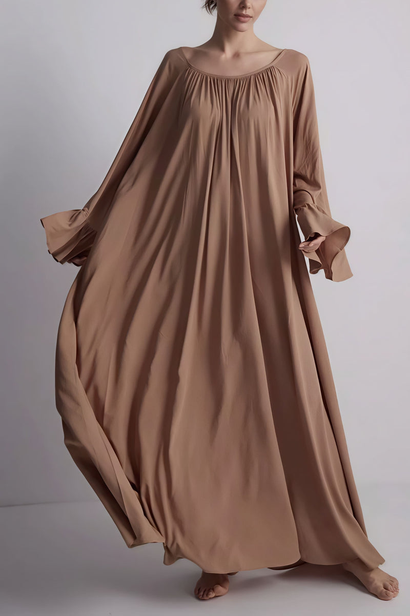 Loose Slouchy Flared Hem Maxi Dress