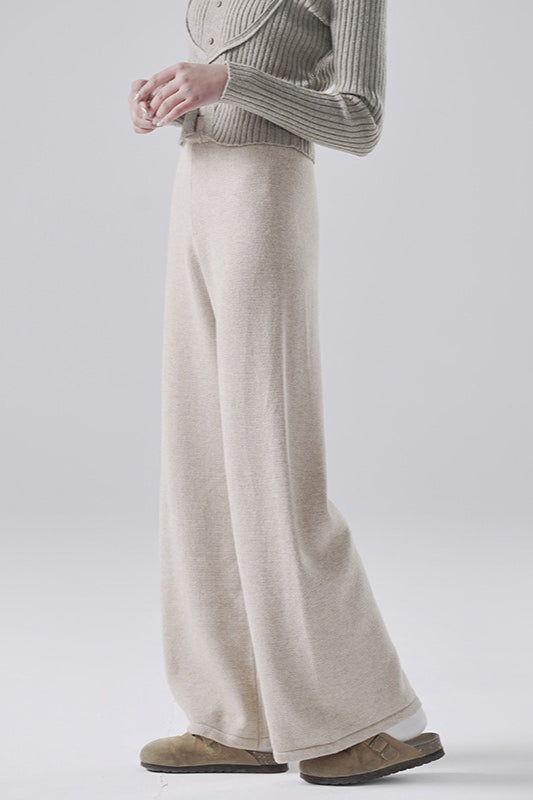 Wool Straight Leg Knit Pants
