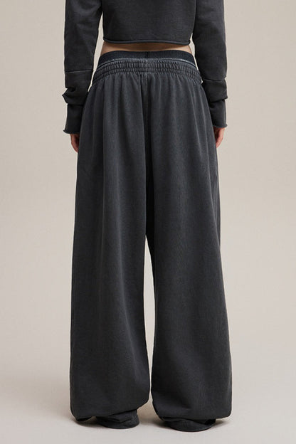 Double Waist Denim Knit Pants