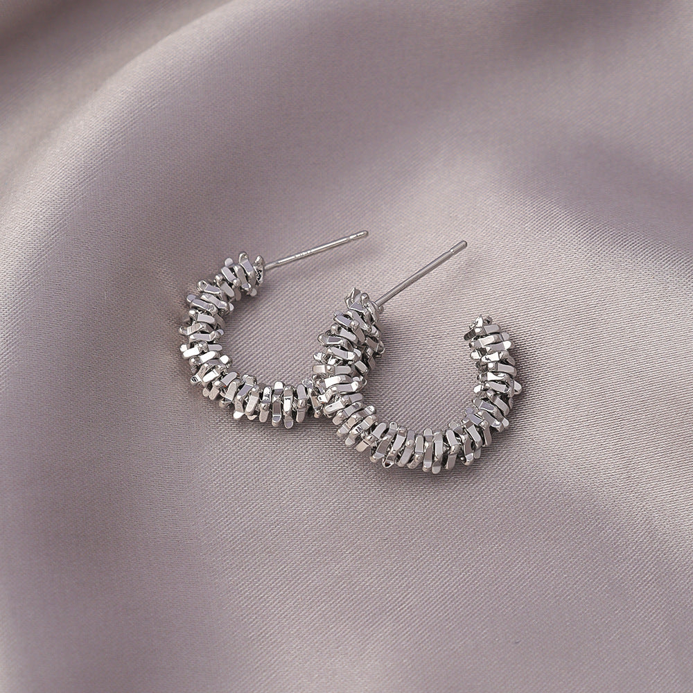 Modern Silver Hoop Earrings