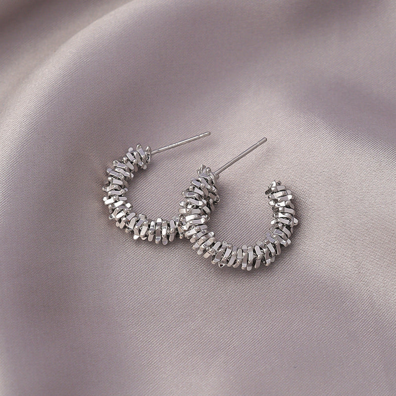 Modern Silver Hoop Earrings