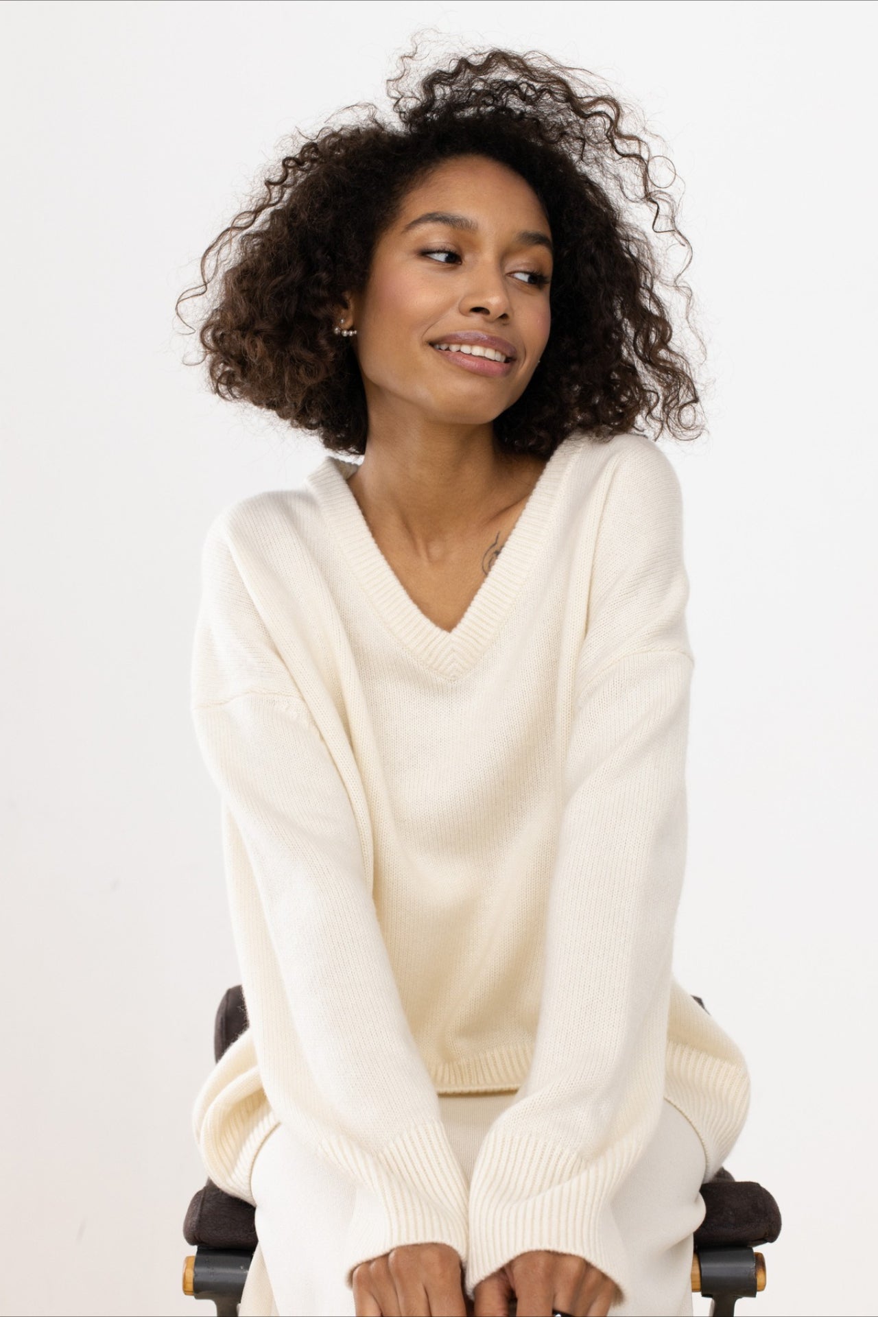 V Neck Long Sleeve Relaxed Sweater
