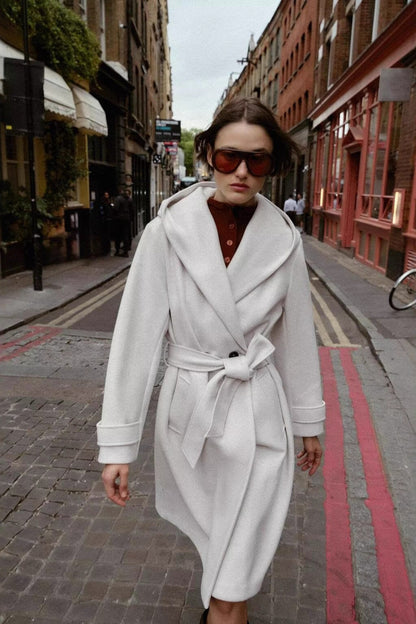 Soft Hooded Loose Fit Overcoat