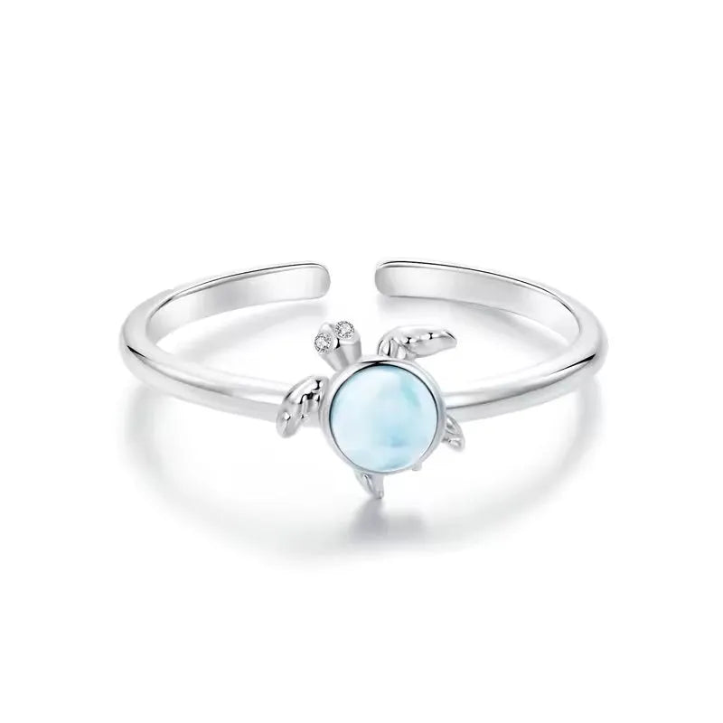 Elegant Larimar Turtle Bracelet