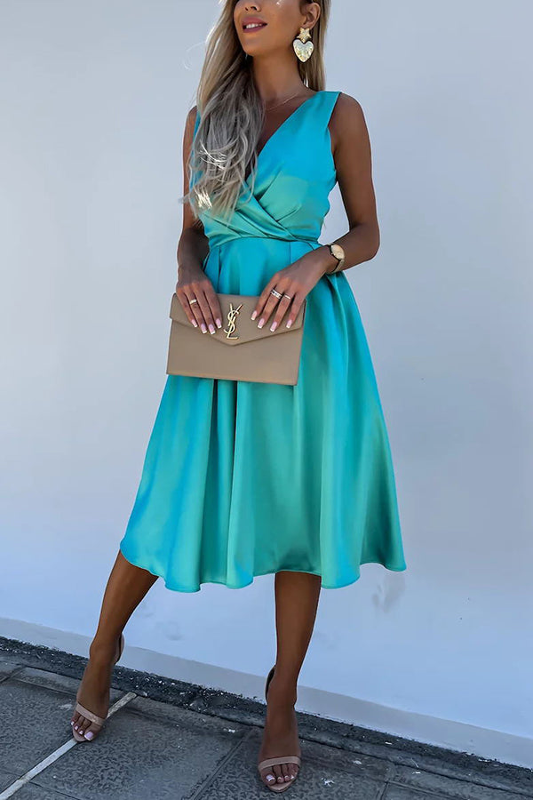Hold You in My Memory Satin Midi Dress