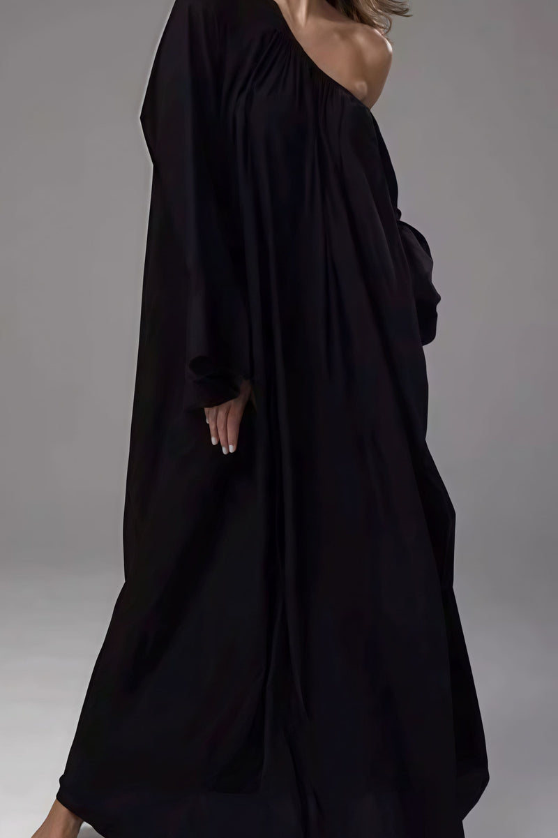 Loose Slouchy Flared Hem Maxi Dress
