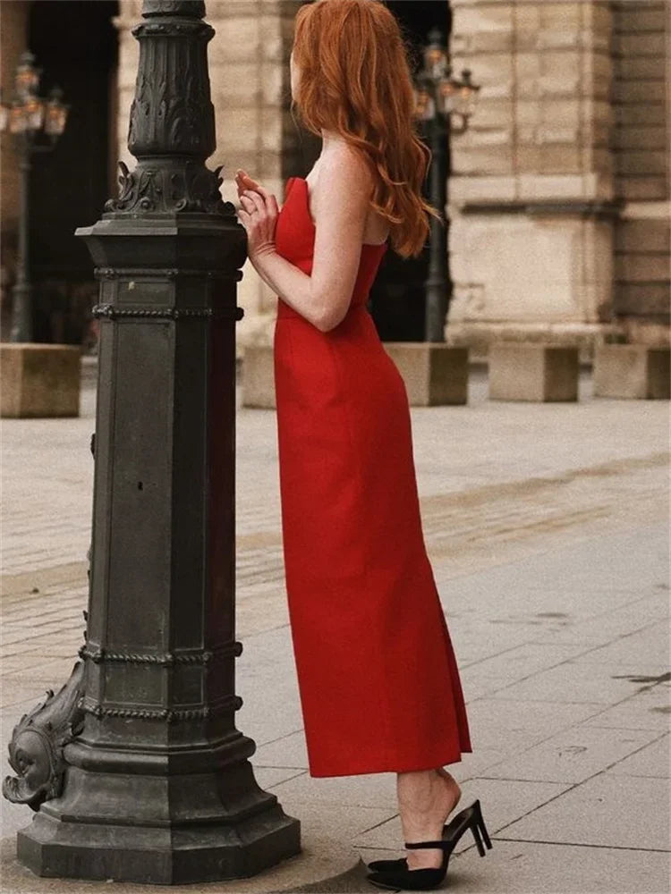 Tee Bow Backless Long Dress for Patchwork Slim Party Dress Gown Female Commute Maxi Dress