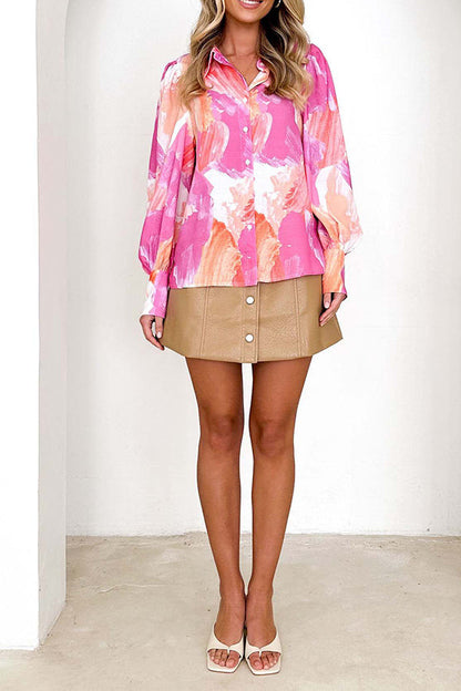 Fashionable and Versatile Long-sleeved Simple Cardigan Shirt