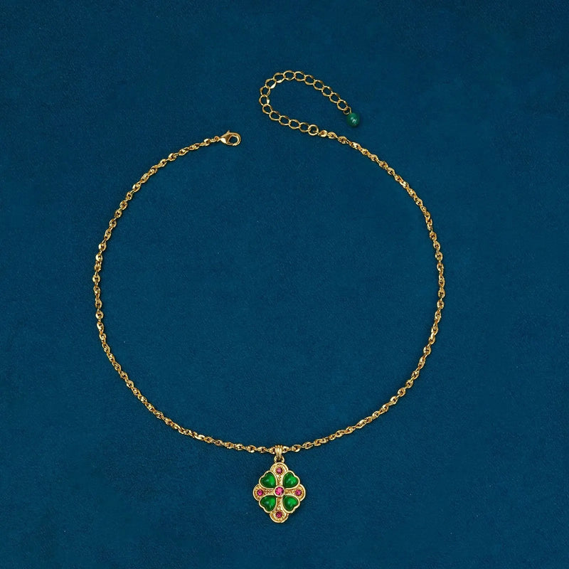 Vintage Emerald Pendant Necklace