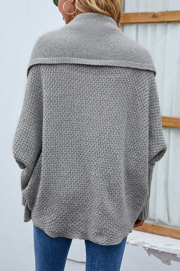 Color Dolman Sleeve Knitted Cardigan
