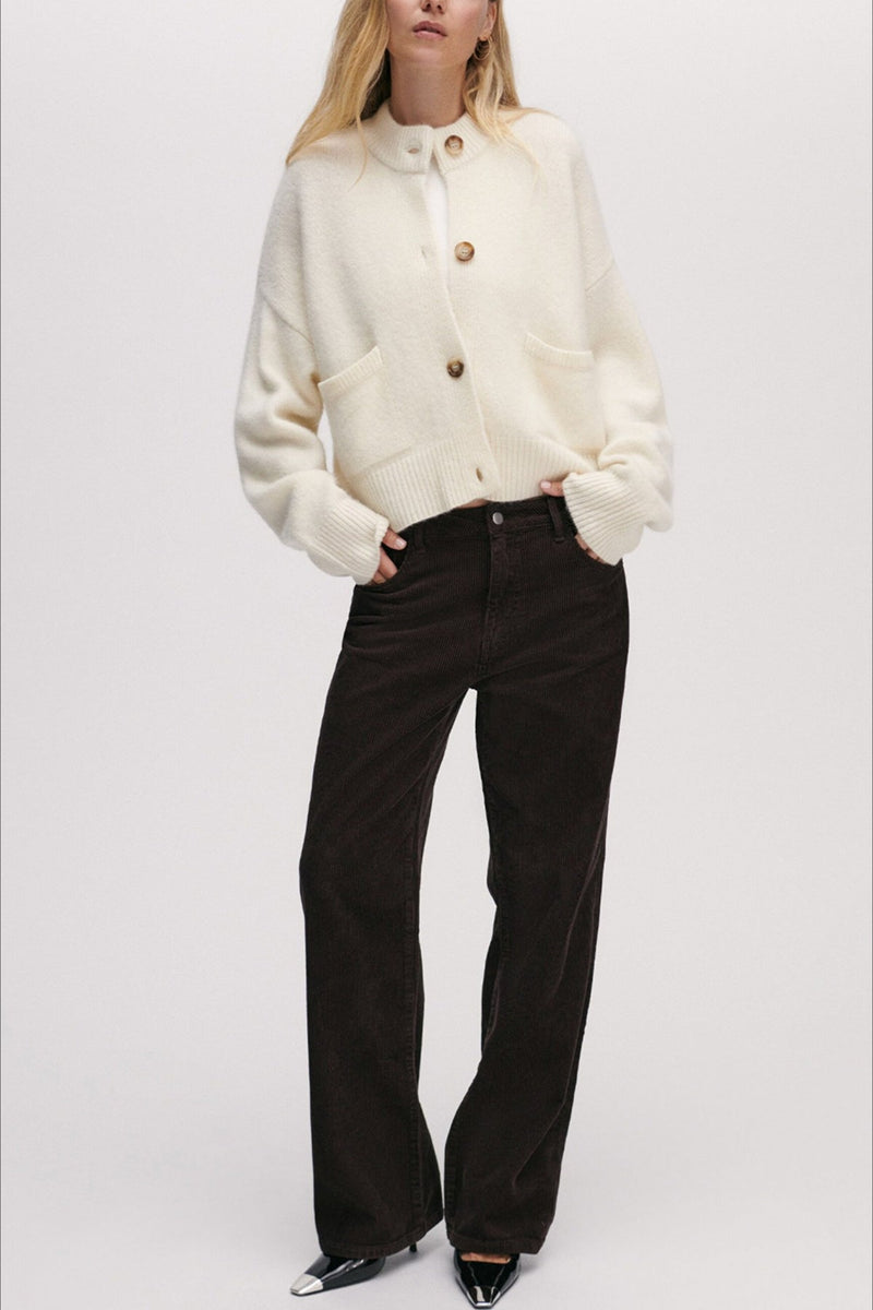 Crew Neck Loose Cardigan