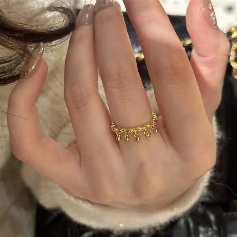Elegant Gold Charm Ring