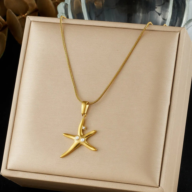 Gold Starfish Necklace