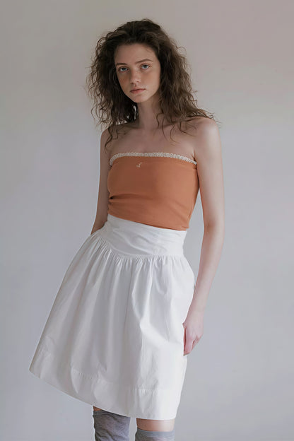 High Waist Pleated Waistband Tulip Youthful Mini Skirt