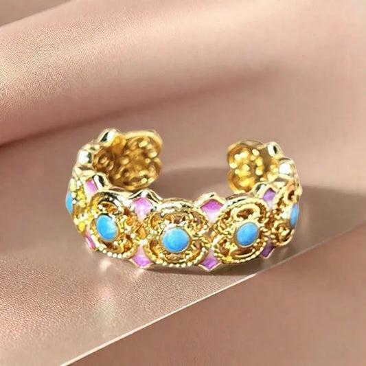 Vintage Turquoise Cuff Ring