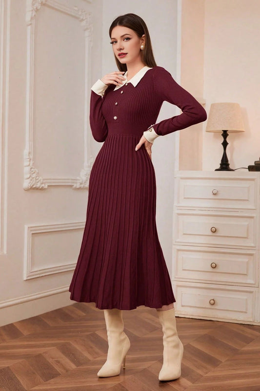 Knit A-line Sweater Dress