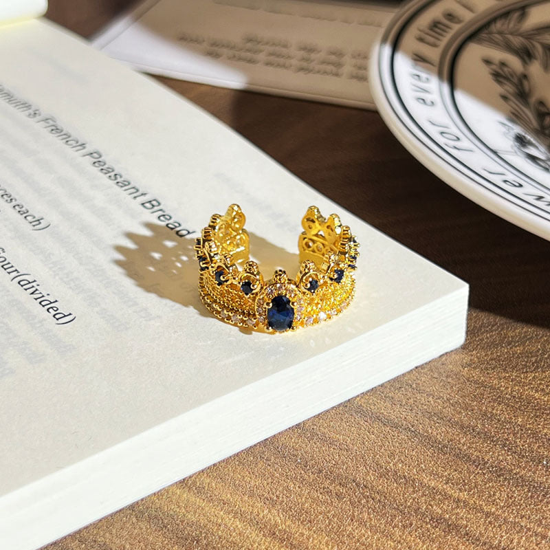 Statement Gold Sapphire Ring