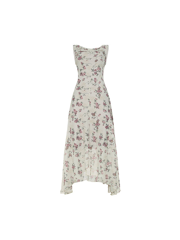 Beige Y2k Irregular Holiday Style Maxi Dress