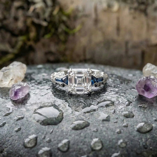 Brilliant Vintage Ring In Blue And Silver