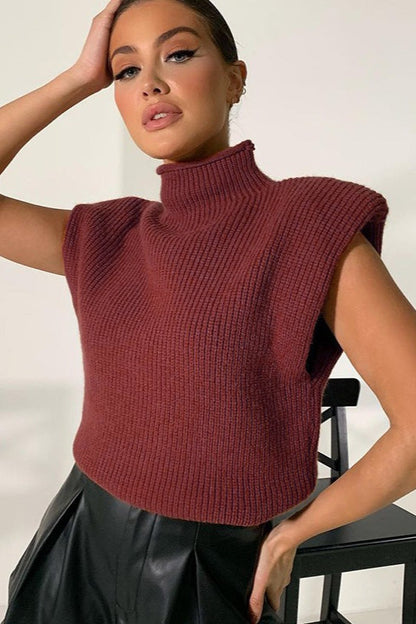 Turtleneck Short Sleeve Sweater