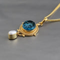 Vintage Blue Topaz Necklace