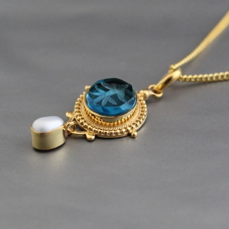 Vintage Blue Topaz Necklace