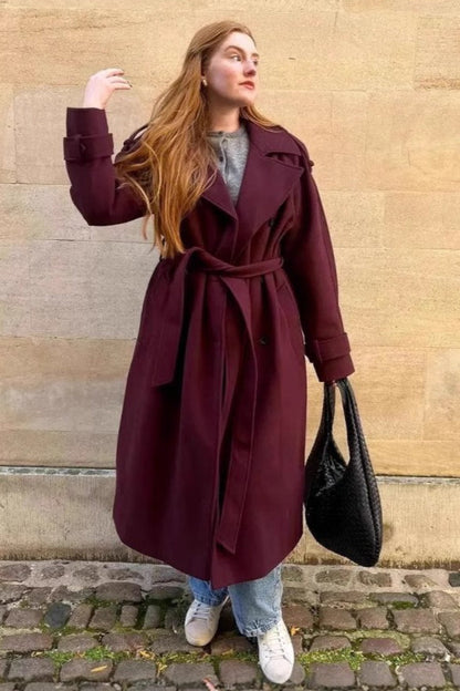 Waisted Lapel Wool Overcoat