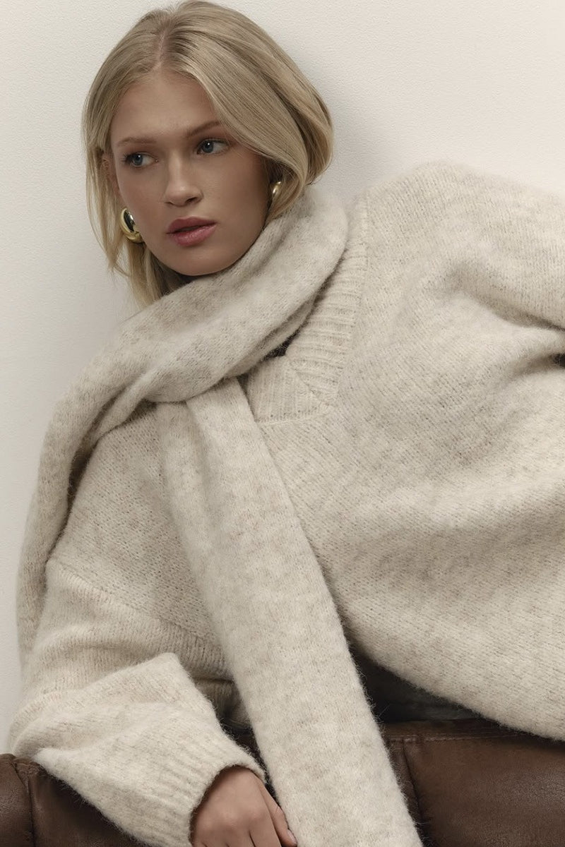 Soft Wool Loose V-neck Sweater