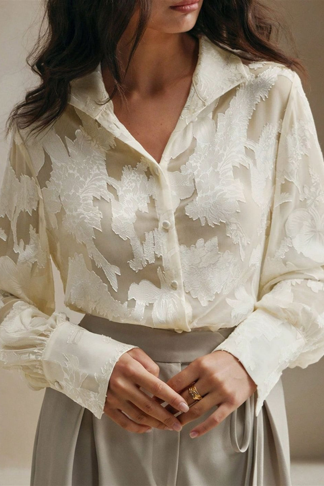 Jacquard Turtleneck Blouse