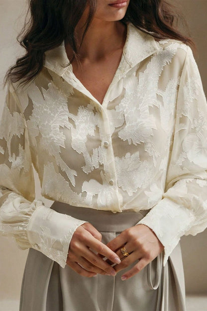 Jacquard Turtleneck Blouse
