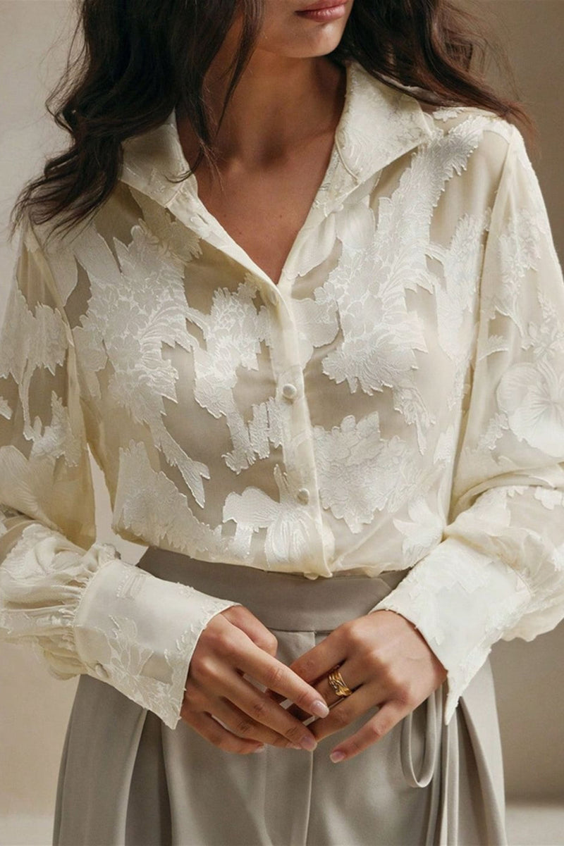 Jacquard Turtleneck Blouse
