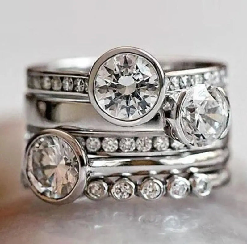 Elegant Silver Diamond Ring