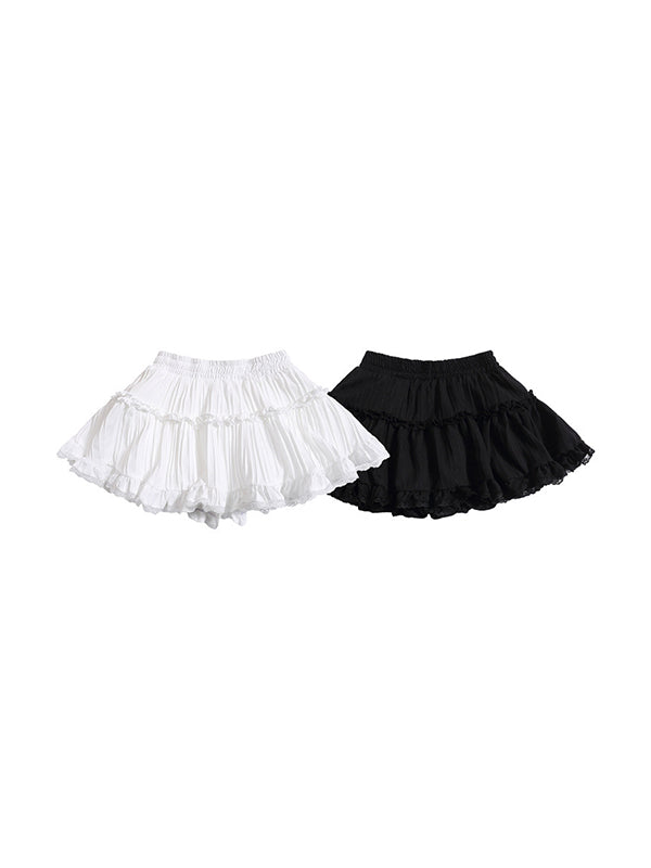 Color Y2k French Ballet Style Puff Cake Mini Skirts