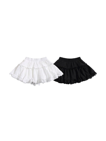 Color Y2k French Ballet Style Puff Cake Mini Skirts
