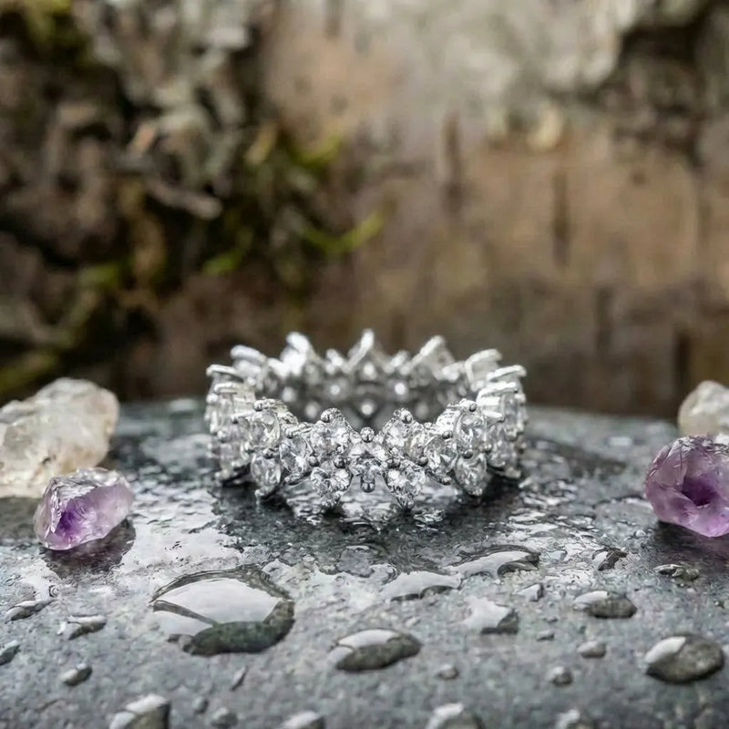 Elegant Crystal Promise Ring