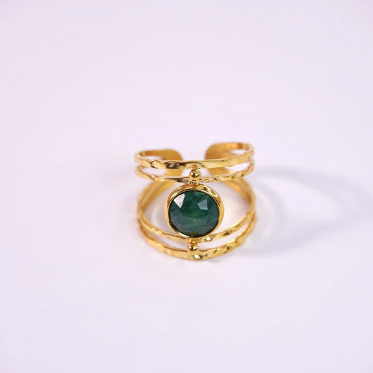 Elegant Emerald Gold Ring