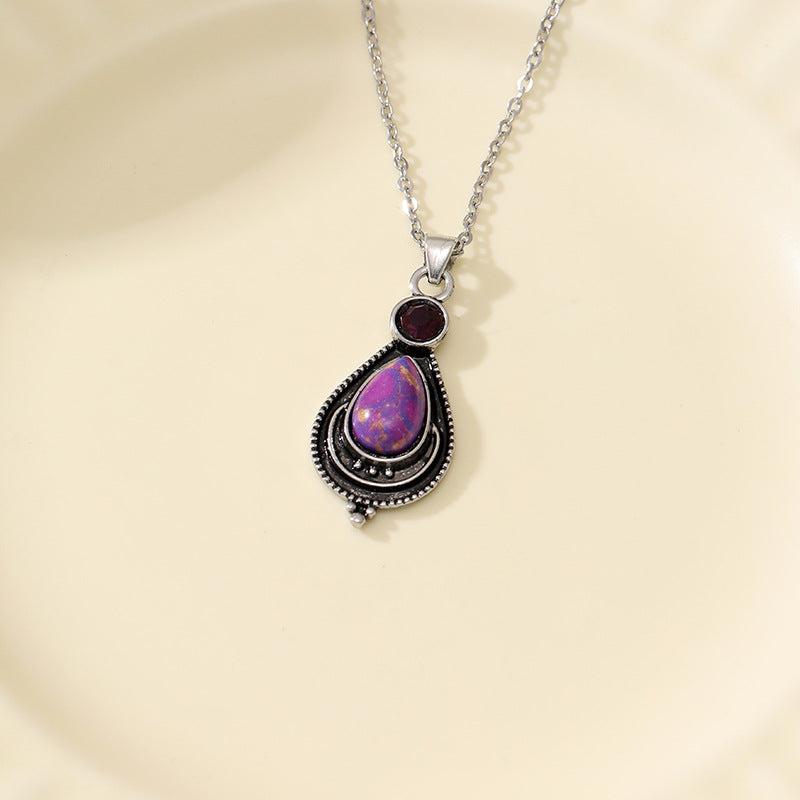 Vintage Purple Opal Necklace