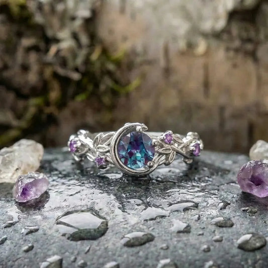 Elegant Moon Crystal Ring