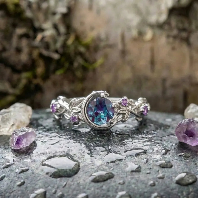 Elegant Moon Crystal Ring
