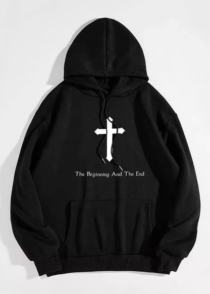 Faith-inspired Hooded Sweatshirt - "the Beginning and the End"
