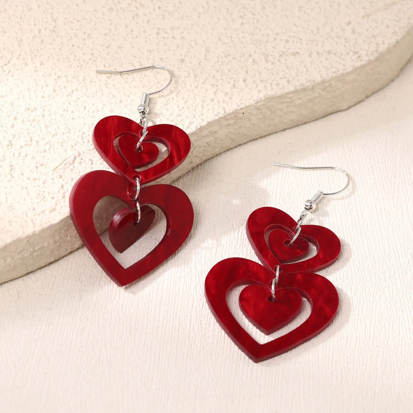 Romantic Red Heart Earrings