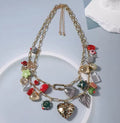 Vintage Heart Shaped Lock Tassel Pendant