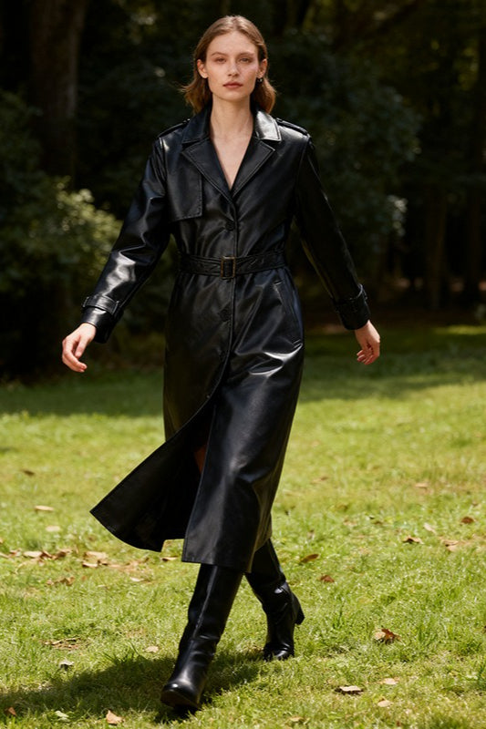 Style Single Breast Belted Overcoat