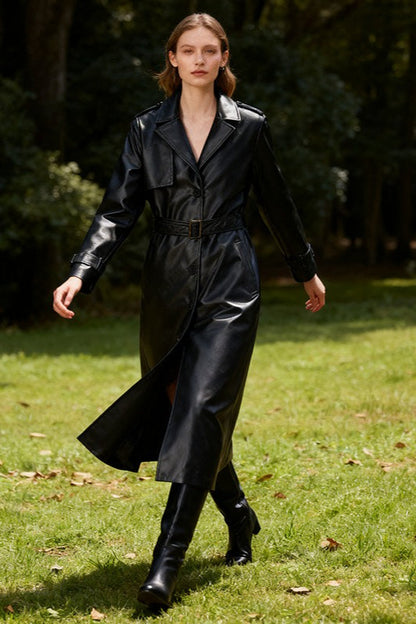 Style Single Breast Belted Overcoat