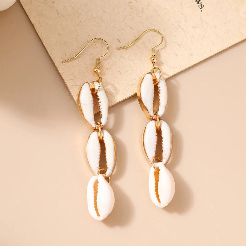 Bohemian Shell Drop Earrings