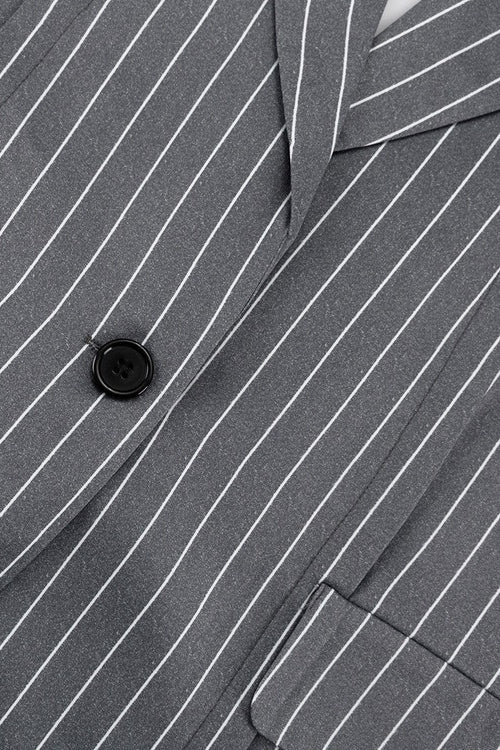 Striped Suit Blazer Two Piece Set