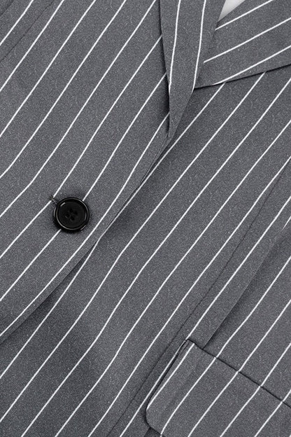 Striped Suit Blazer Two Piece Set