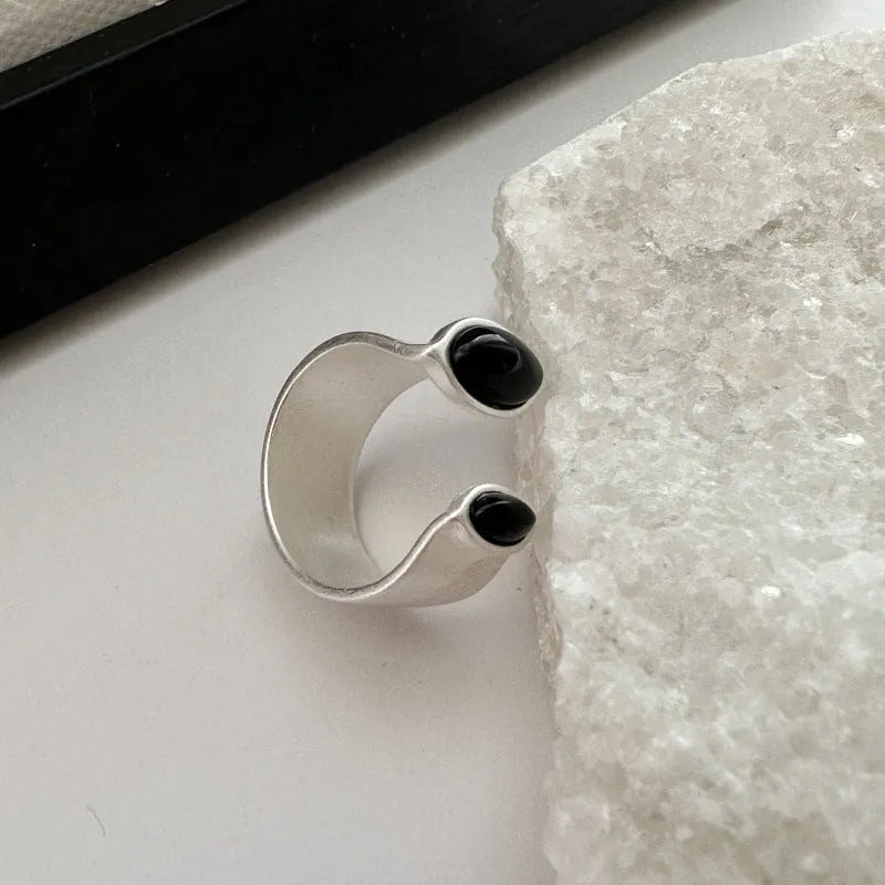 Modern Black Onyx Ring