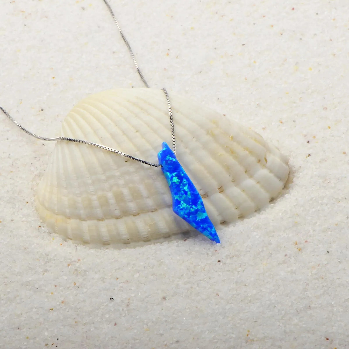 Blue Opal Pendant Necklace