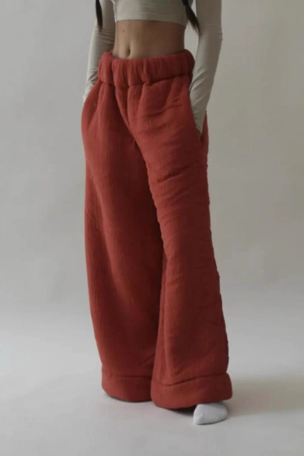 Warm Fleece Lined Knit Pants